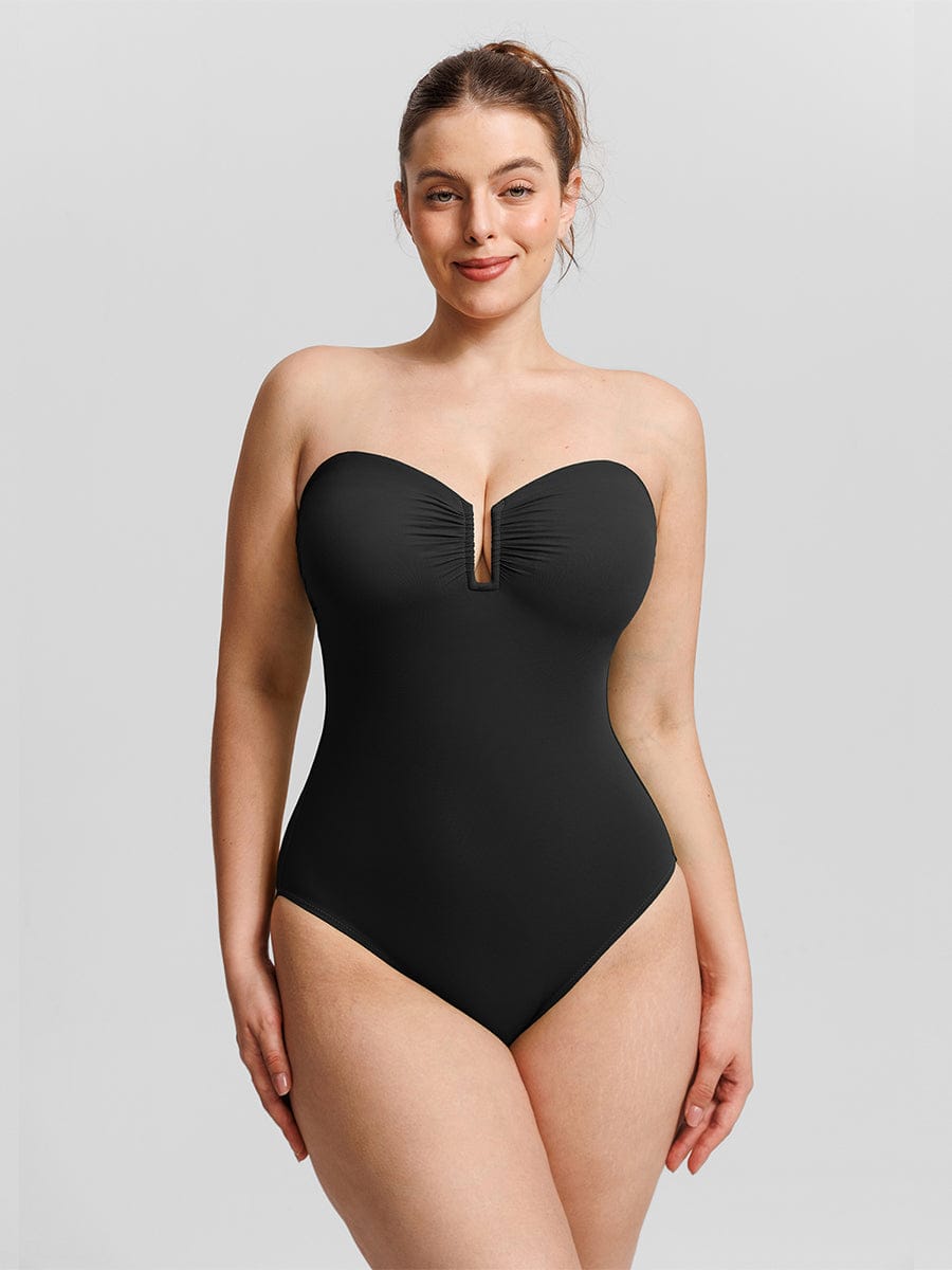 Maillot de bain gainant galbe le ventre coussinets amovibles sans bre…