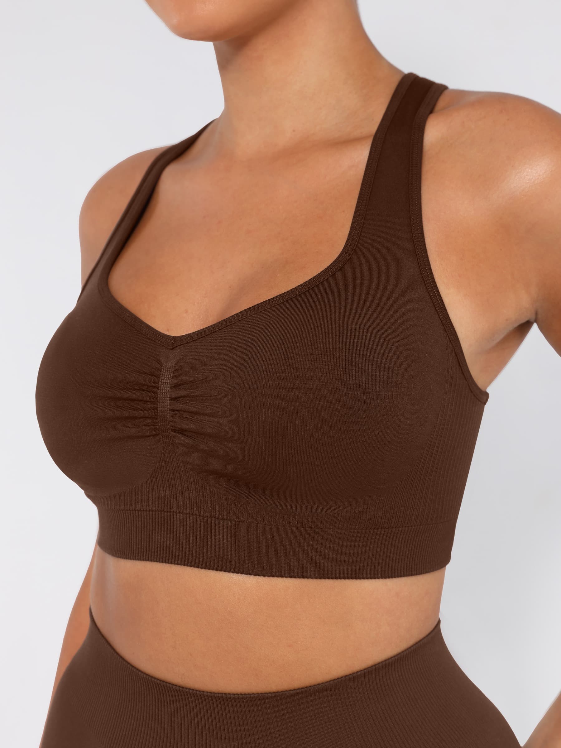 Vêtement de sport gainant soutien poitrine sans coutures