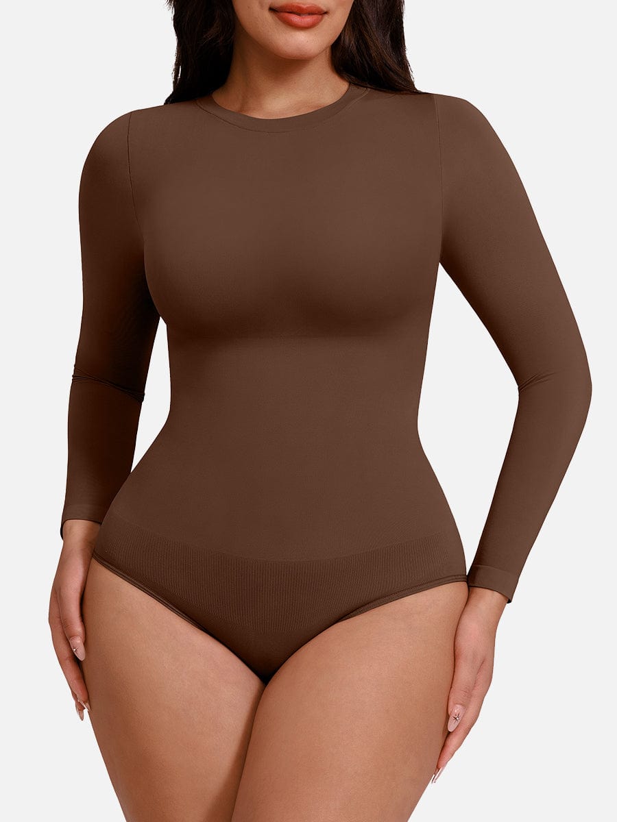 Body sculptant galbe le ventre manches longues sans coutures