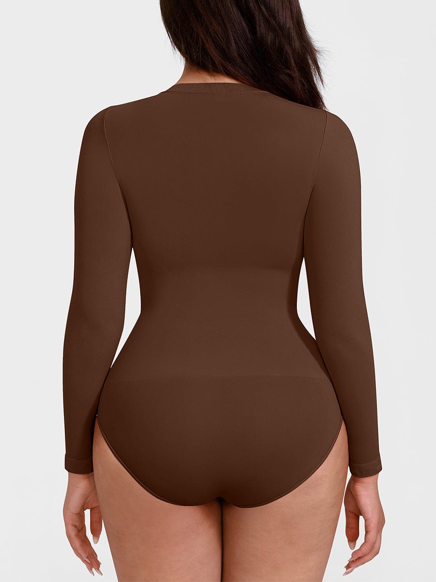 Body sculptant galbe le ventre manches longues sans coutures