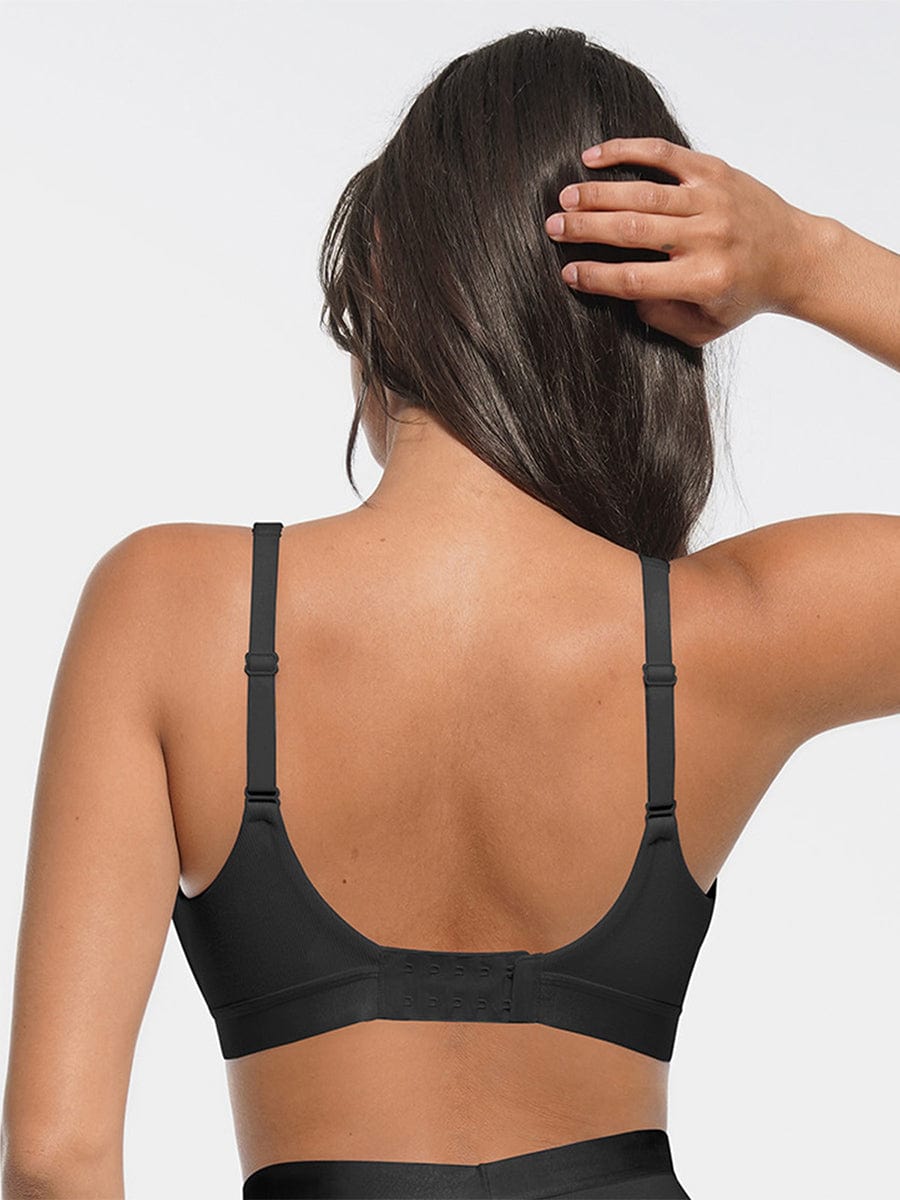 Soutien-gorge coussinets amovibles col V plongeant