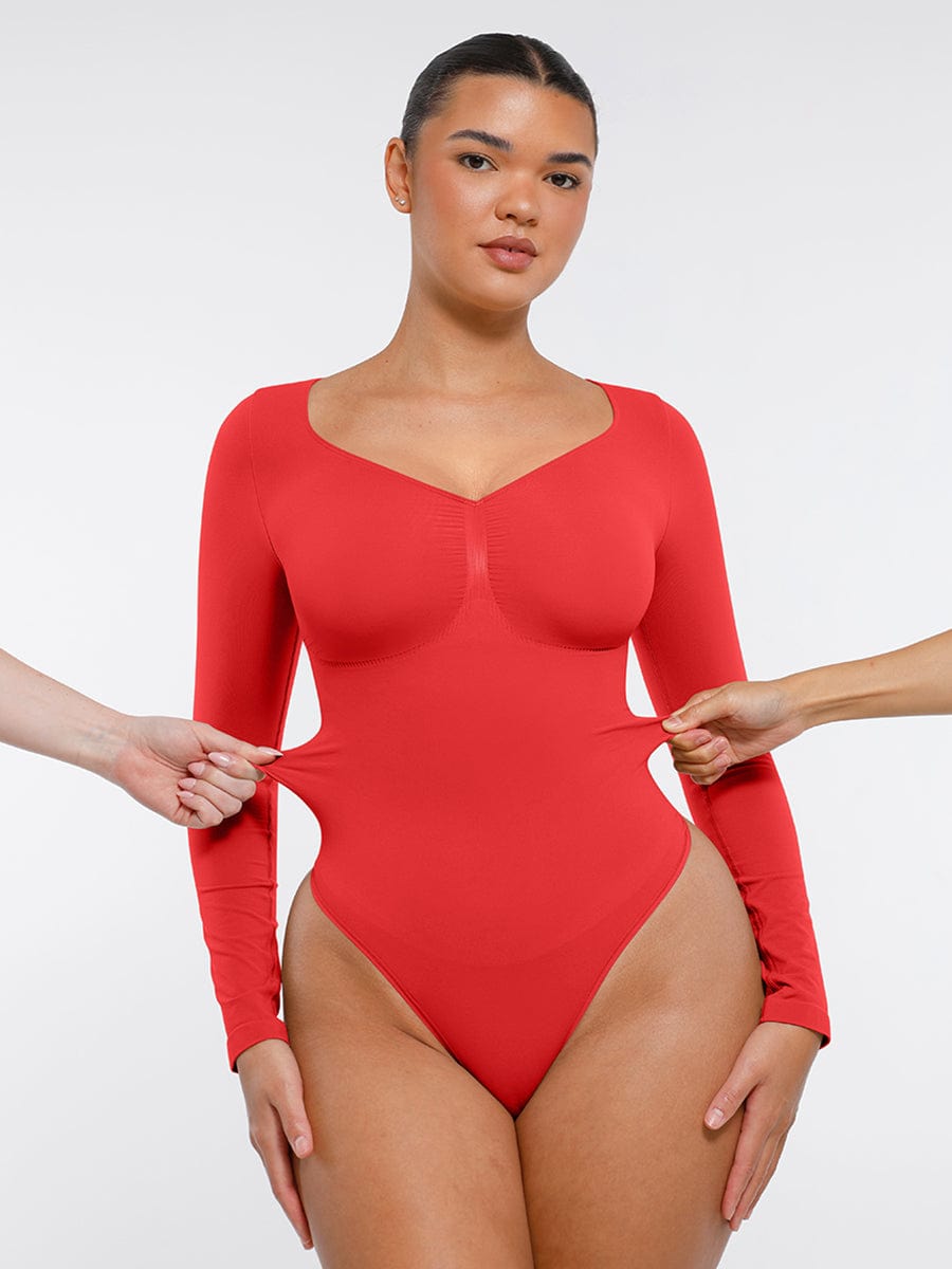 Gaine sans coutures galbe le ventre soutien poitrine manches longues