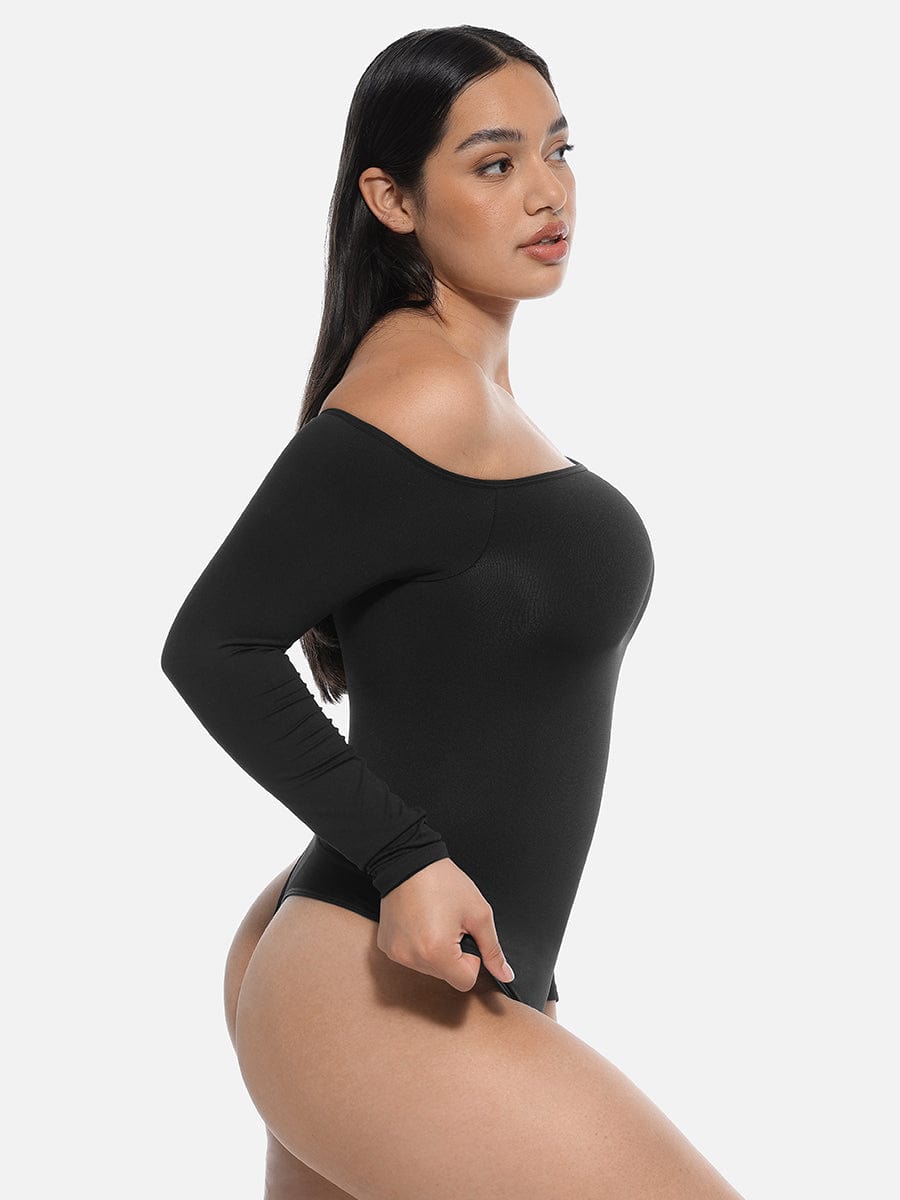 Body sculptant contrôle taille manches longues sans coutures
