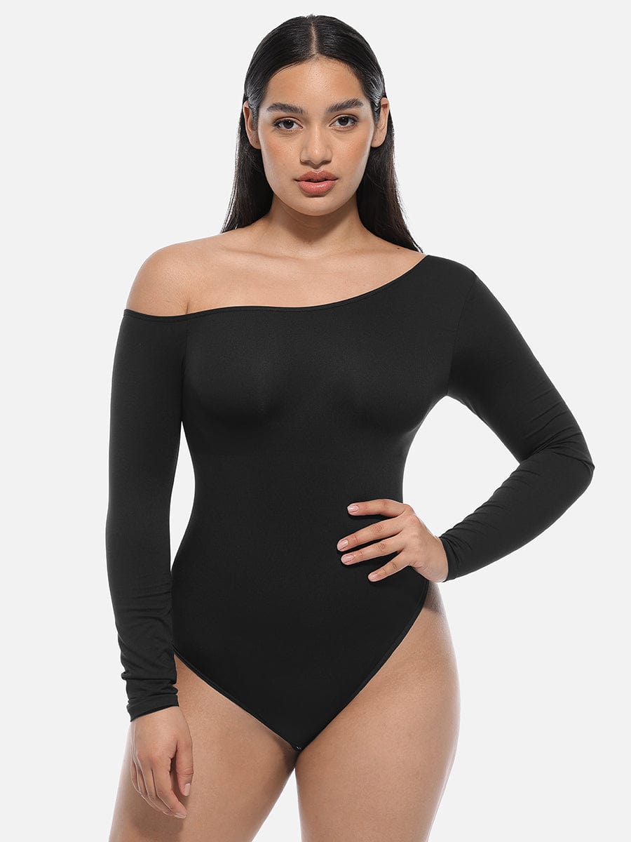 Body sculptant contrôle taille manches longues sans coutures
