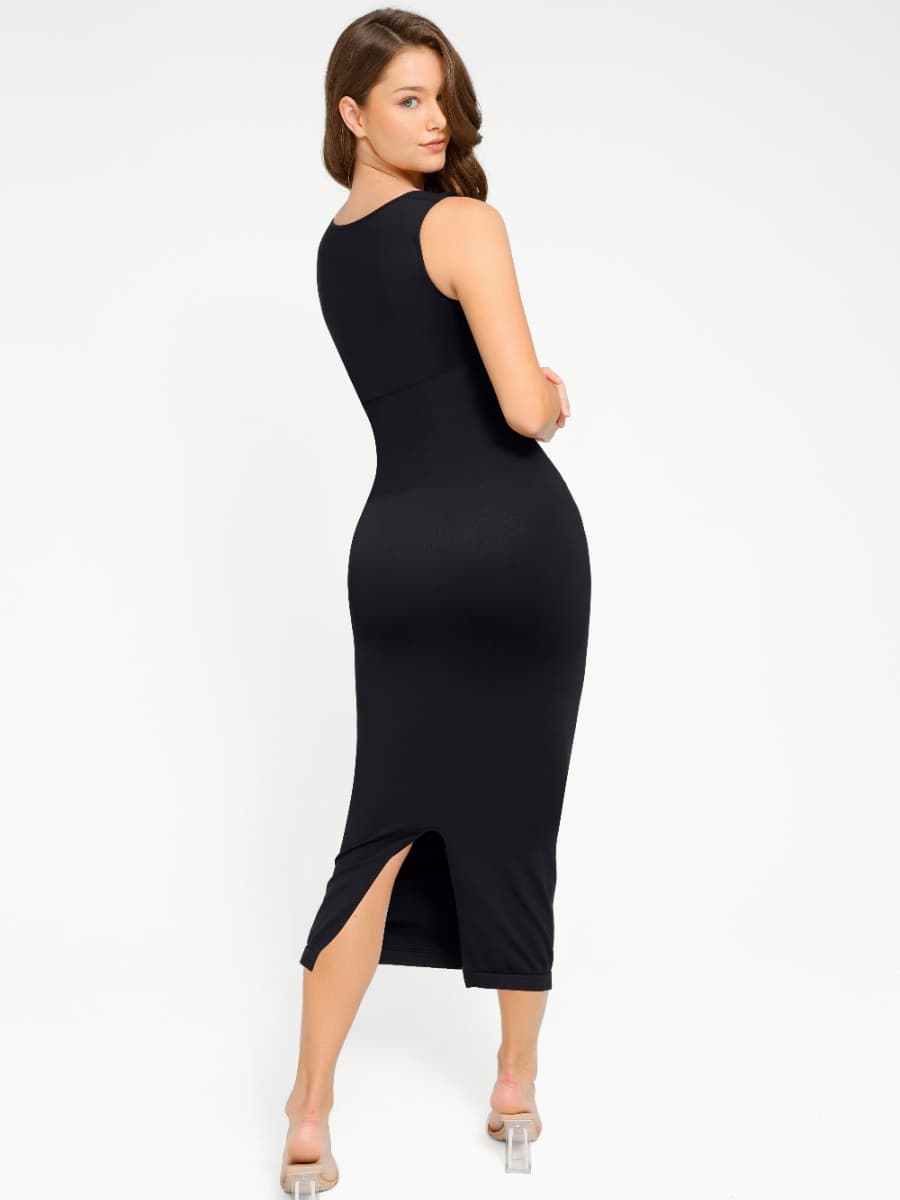 Robe gainante contrôle taille bretelle fine sans coutures