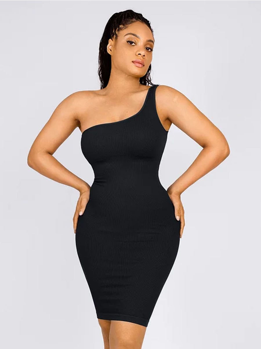 Robe gainante contrôle taille bretelle fine sans coutures